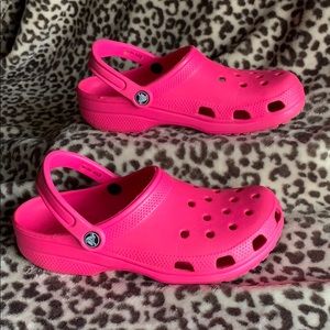 Hot pink crocs